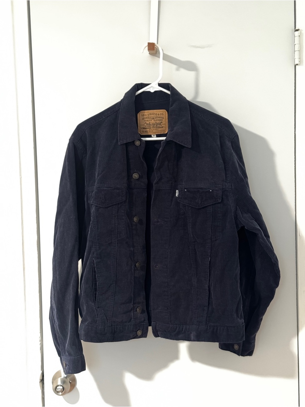 Levi's Navy Corduroy Trucker Jacket 100% Cotton Sz M